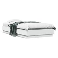 Bedframe met LED-verlichting wit 75x190 cm