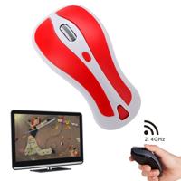 PR-01 6D Gyroscope Fly Air Mouse 2.4G USB Receiver 1600 DPI Wireless Optical Mouse for Computer PC Android Smart TV Box (Red + White)