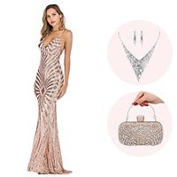 Retro vintage Roaring jaren '20 Jaren 1920 Flapper jurk Cosplay kostuum Outfits The Great Gatsby Dames Pailletten Kwastje Kerstmis Halloween Feest / Uitgaan 1 Ketting Lightinthebox - thumbnail