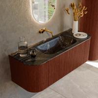 Badmeubel Mondiaz Kurve-Dlux | 130 cm cm | Meubelkleur Ruby | Wastafelkleur Lava | Solid surface | Wasbak midden spoelbak | Zonder kraangat(en) Badmeubel Mondiaz Kurve-Dlux | 130 cm cm | Meubelkleur Ruby | Wastafelkleur Lava | Solid surface | Wasbak midden spoelbak | Zonder kraangat(en)