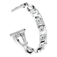 X-vormige diamant-bezaaid massief roestvrijstalen polsband horlogeband voor Samsung Gear S3 (zilver)