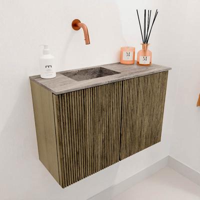 Toiletmeubel Mondiaz Joya Dlux | 60 cm | Meubelkleur Dusk | Faye wastafel Oza Wasbak Links | Zonder kraangat(en)