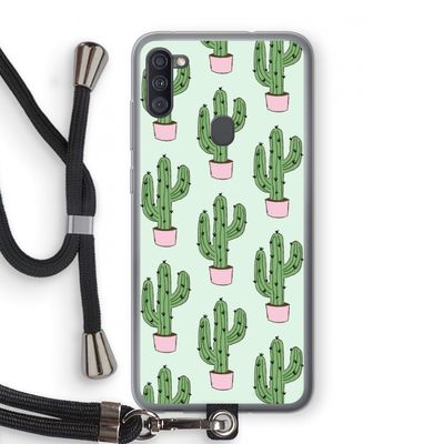 Cactus Lover: Samsung Galaxy A11 Transparant Hoesje met koord