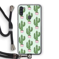 Cactus Lover: Samsung Galaxy A11 Transparant Hoesje met koord
