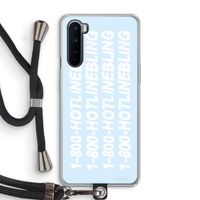 Hotline bling blue: OnePlus Nord Transparant Hoesje met koord