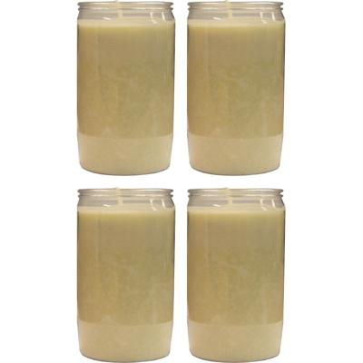 Grafkaars/gedenklicht - 4x - wit - 7 x 15 cm - 6 dagen brandtijd