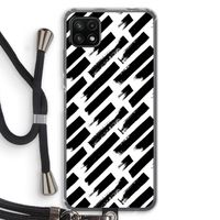 Zwarte vegen: Samsung Galaxy A22 5G Transparant Hoesje met koord