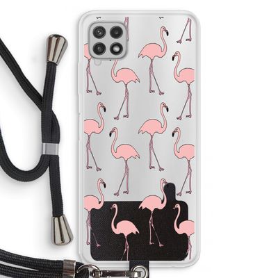Anything Flamingoes: Samsung Galaxy A22 4G Transparant Hoesje met koord