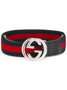 Gucci Kids ceinture à boucle Web GG - Bleu