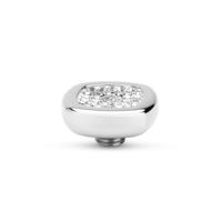 Melano Vivid Shiny Square Steentje Crystal Zilver Melano Vivid Shiny Square Steentje Crystal Zilver