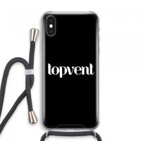 Topvent Zwart: iPhone XS Max Transparant Hoesje met koord