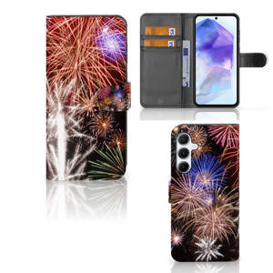 Samsung Galaxy A55 Wallet Case met Pasjes Vuurwerk