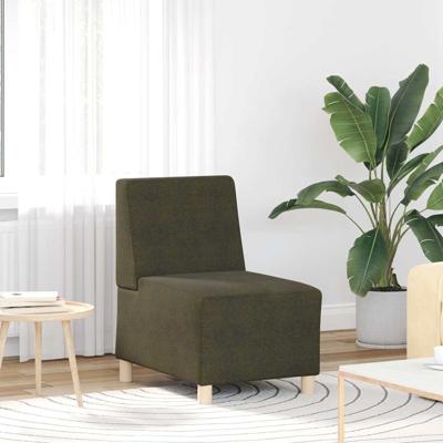 Bankstoel zonder armleuningen, legergroen, 55 cm, imitatie sude