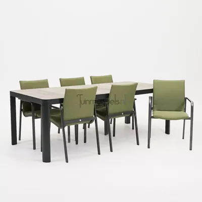 Tuinstoel Anzio dining Forest Green met Castilla negro 220 x 100 cm