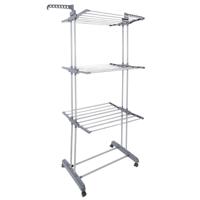 Wasrek/droogrek - grijs/wit - metaal - 73 x 173 cm - staand - drogen