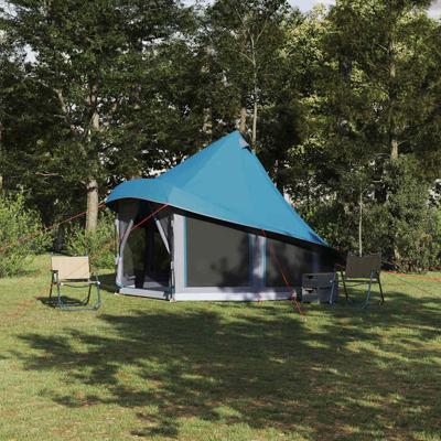 Familie Tipi Tent met dak Blauw 404 x 370 x 270 cm
