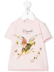 Roberto Cavalli Junior t-shirt à logo imprimé - Rose