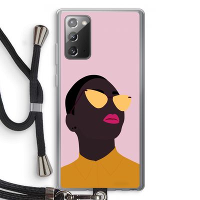 Yellow glasses: Samsung Galaxy Note 20 / Note 20 5G Transparant Hoesje met koord