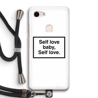 Self love: Pixel 3 Transparant Hoesje met koord