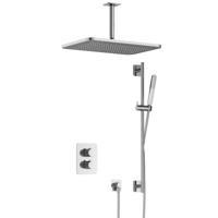 Hotbath Gal - GL106 - Inbouw Regendoucheset - Chroom - Thermostatisch - Plafondbuis 15 cm - Hoofddouche 270x400 mm - Staafhanddouche - Glijstang 900 mm - met GL106 - met 2-Weg Stop-Omstel