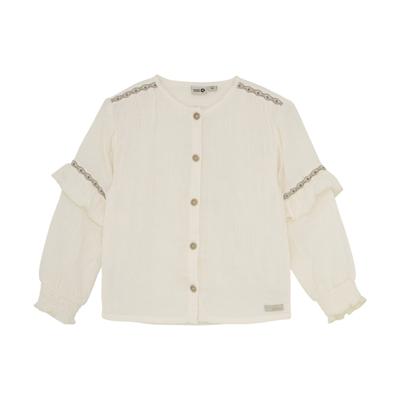 Daily7 winter t-shirt meisjes - wit - longsleeve/ruffle