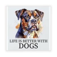Cadeau tegel hondenliefhebber - Boxer hond - keramiek - waterverf - 15 x 15 cm
