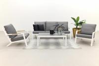 Qopps ascon 3-zits bank, 2 loungestoelen met Atlanta koffietafel wit