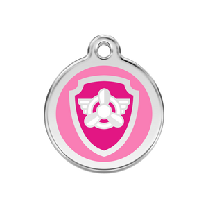 Nickelodeon Paw Patrol Skye Tag Pink roestvrijstalen hondenpenning medium/gemiddeld dia. 3 cm - RedDingo