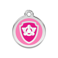 Nickelodeon Paw Patrol Skye Tag Pink roestvrijstalen hondenpenning medium/gemiddeld dia. 3 cm - RedDingo - thumbnail