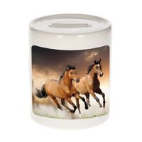 Foto bruin paard spaarpot 9 cm - Cadeau paarden liefhebber   -
