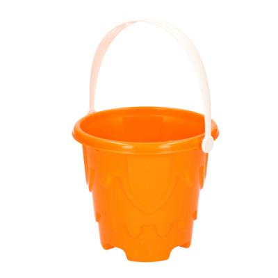 Zandkasteel emmer/strandemmer - oranje - 18 x 16 cm - speelgoed - Zandvormpjes - plastic