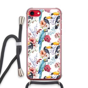 Bloemen tukan: iPhone SE 2020 Transparant Hoesje met koord