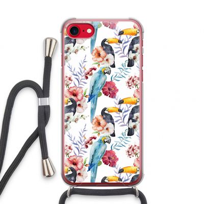 Bloemen tukan: iPhone SE 2020 Transparant Hoesje met koord