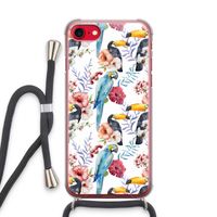 Bloemen tukan: iPhone SE 2020 Transparant Hoesje met koord