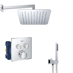 Grohe Grohtherm SmartControl inbouw regendouche vierkant wandarm 20cm kop