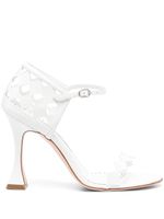 Manolo Blahnik sandales 100 mm à talon biseauté - Blanc - thumbnail