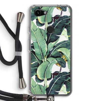 Bananenbladeren: Pixel 3a Transparant Hoesje met koord