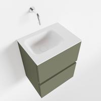 Toiletmeubel Mondiaz Ada | 40 cm | Meubelkleur Army | Lex wastafel Talc Rechts | Zonder kraangat