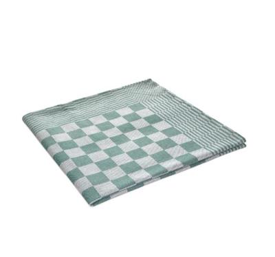 Theedoeken Groen en Wit Geblokt 65x65cm 100% Katoen - Treb WS