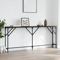 Wandtafel 180x23x75 cm bewerkt hout zwart - thumbnail