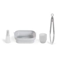 Set van 4 accessoires voor olievrije frituurpan - LIVOO - MEN428 - 1 opvouwbare 2-in-1 vorm - 1 set van 12 vormen - 1 borstel - 1 tang