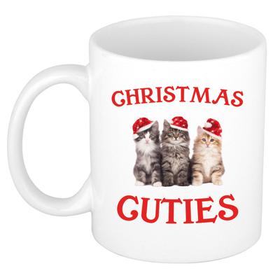 Kerst thema Koffiemok - Katten - 300 ml - keramiek - kerstcadeau - kerstmis