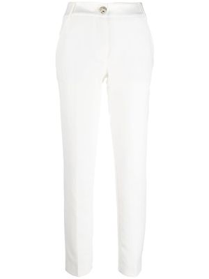 Philipp Plein pantalon Cady à taille haute - Blanc