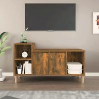 Tv-meubel 100x35x55 cm bewerkt hout gerookt eikenkleurig - thumbnail