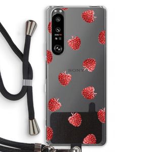 Framboosjes: Sony Xperia 1 III Transparant Hoesje met koord