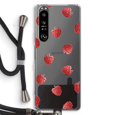 Framboosjes: Sony Xperia 1 III Transparant Hoesje met koord
