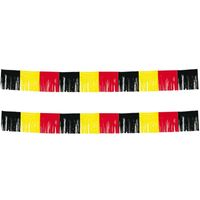 Set van 2x stuks franje feestslingers zwart-geel-rood