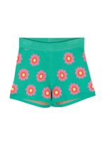 Stella McCartney Kids short en maille à fleurs - Vert - thumbnail