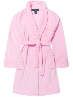 POLO RALPH LAUREN KIDS peignoir à logo brodé - Rose