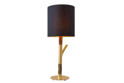 Tafellamp JEWELRY 75cm frame met natuurlijke gouden lampenkap zwart - 45896
